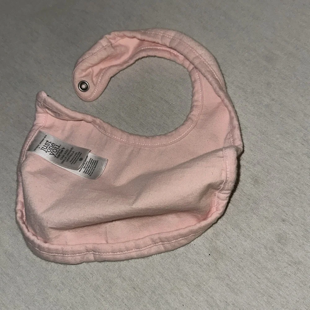 Kids OS Pink Carters Flamingo Baby Bib.